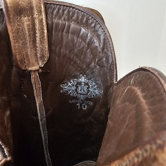 Tanner Mark Men's Leather Western Boots Size 10 Square Toe Embroidered - Picture 10 of 16